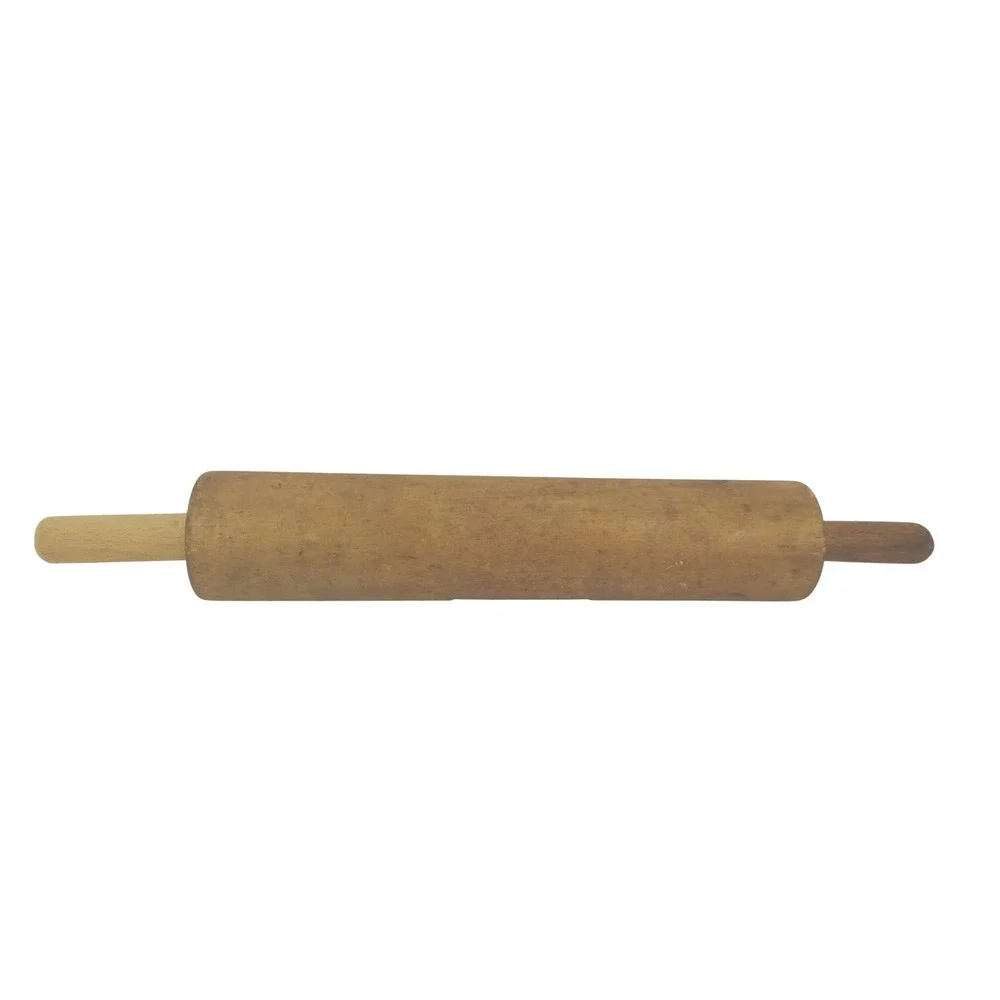 Vintage Wooden Rolling Pin Rustic Farmhouse Kitchen Tool Integrated‎ Handles
